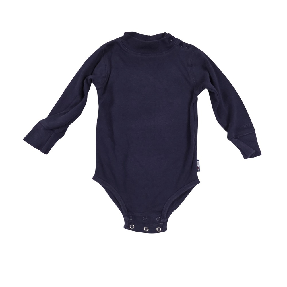 Gymsport Gymboree Navy Blue Mock Neck Long Sleeve Bodysuit 12-18M Vintage 1999